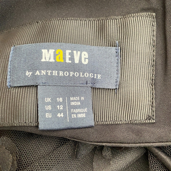 Maeve Sleeveless Mesh 3D Flower Slip Midi Dress Sz 12 Black Whimsigoth Fairy - Picture 6 of 8